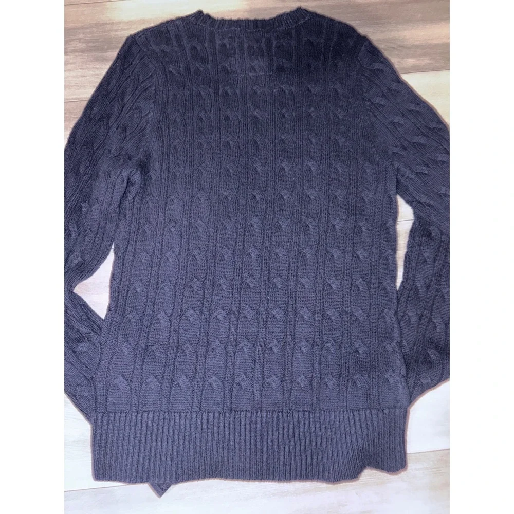 Abercrombie & Fitch Mens Muscle Fit Cable Knit Sweater Navy Blue XL Pullover
